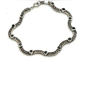 Sterling Marcasite Panel Bracelet